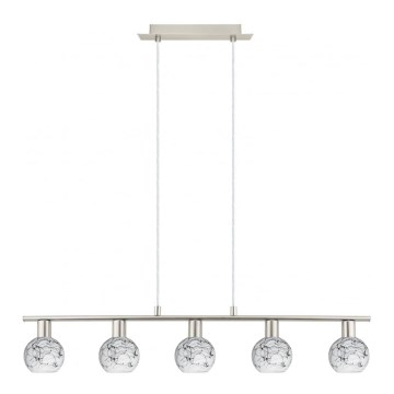 Eglo - LED Hanglamp aan kabel MY CHOICE 5xE14/4W/230V mat chroom/wit/zwart