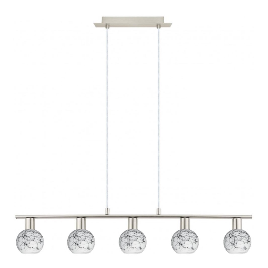 Eglo - LED Hanglamp aan kabel MY CHOICE 5xE14/4W/230V mat chroom/wit/zwart