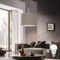 Eglo - LED Hanglamp aan kabel TUNJA 1xE27/60W/230V taupe