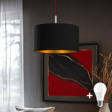 Eglo - LED Hanglamp aan kabel TUNJA 1xE27/60W/230V zwart