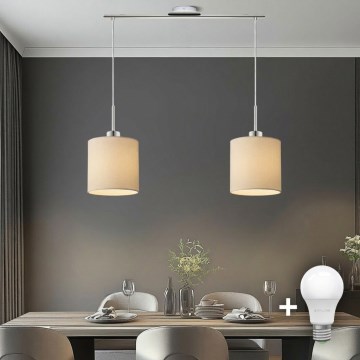Eglo - LED-hanglamp aan kabel TUNJA 2xE27/60W/230V crème