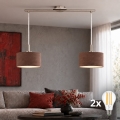 Eglo - LED hanglamp aan kabel TUNJA 2xE27/60W/230V mat chroom/bruin