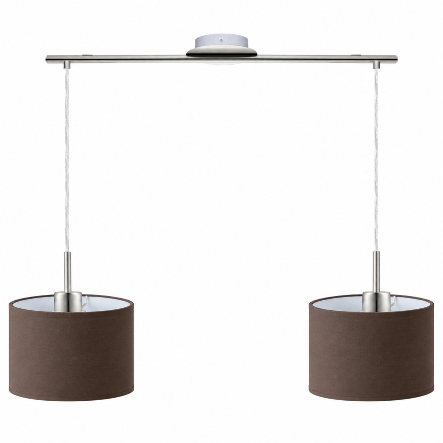 Eglo - LED hanglamp aan kabel TUNJA 2xE27/60W/230V mat chroom/bruin