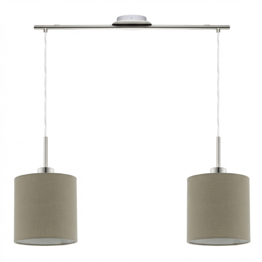 Eglo - LED-hanglamp aan kabel TUNJA 2xE27/60W/230V taupe