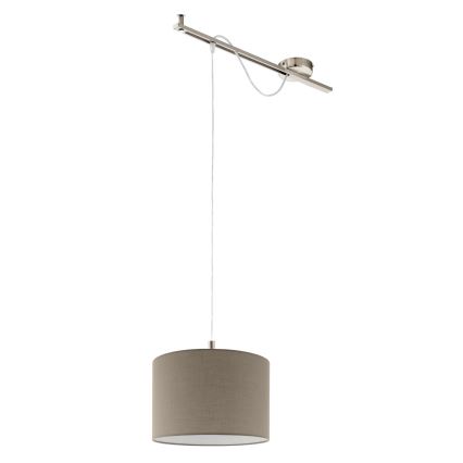 Eglo - LED Hanglamp aan kabel CALCENA 1xE27/60W/230V chroom/taupe