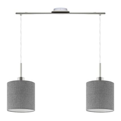 Eglo - LED Hanglamp aan kabel TUNJA 2xE27/60W/230V grijs
