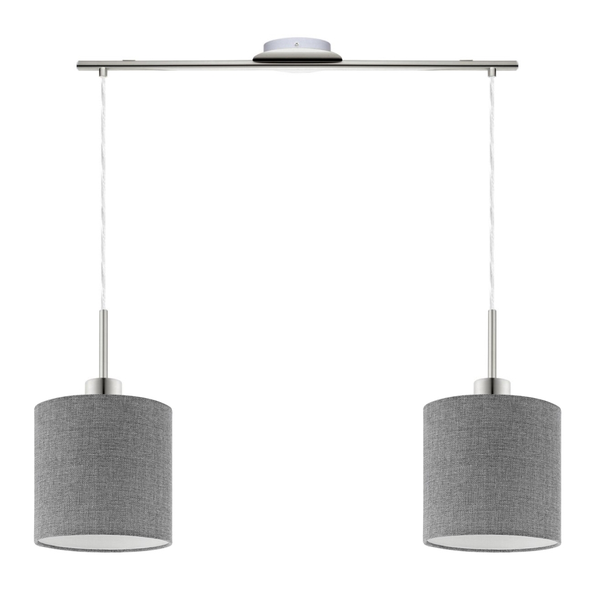 Eglo - LED Hanglamp aan kabel TUNJA 2xE27/60W/230V grijs