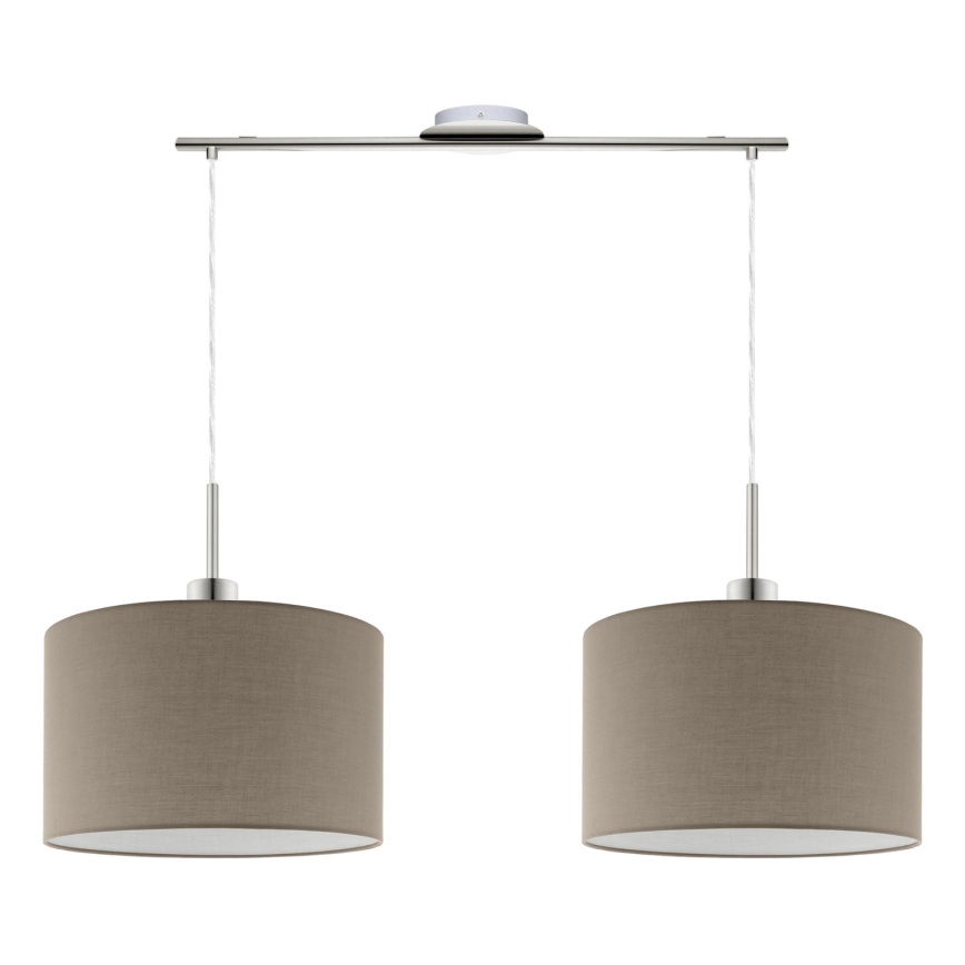 Eglo - LED Hanglamp aan kabel TUNJA 2xE27/60W/230V taupe