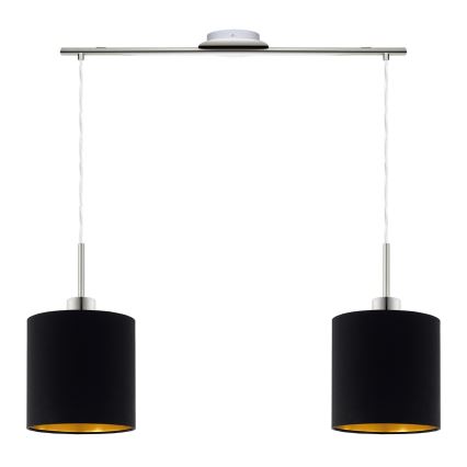 Eglo - LED Hanglamp aan kabel TUNJA 2xE27/60W/230V zwart