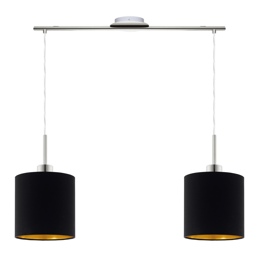Eglo - LED Hanglamp aan kabel TUNJA 2xE27/60W/230V zwart