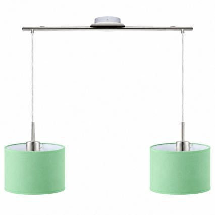 Eglo - LED-hanglamp TUNJA met kabel 2xE27/60W/230V mat chroom/groen