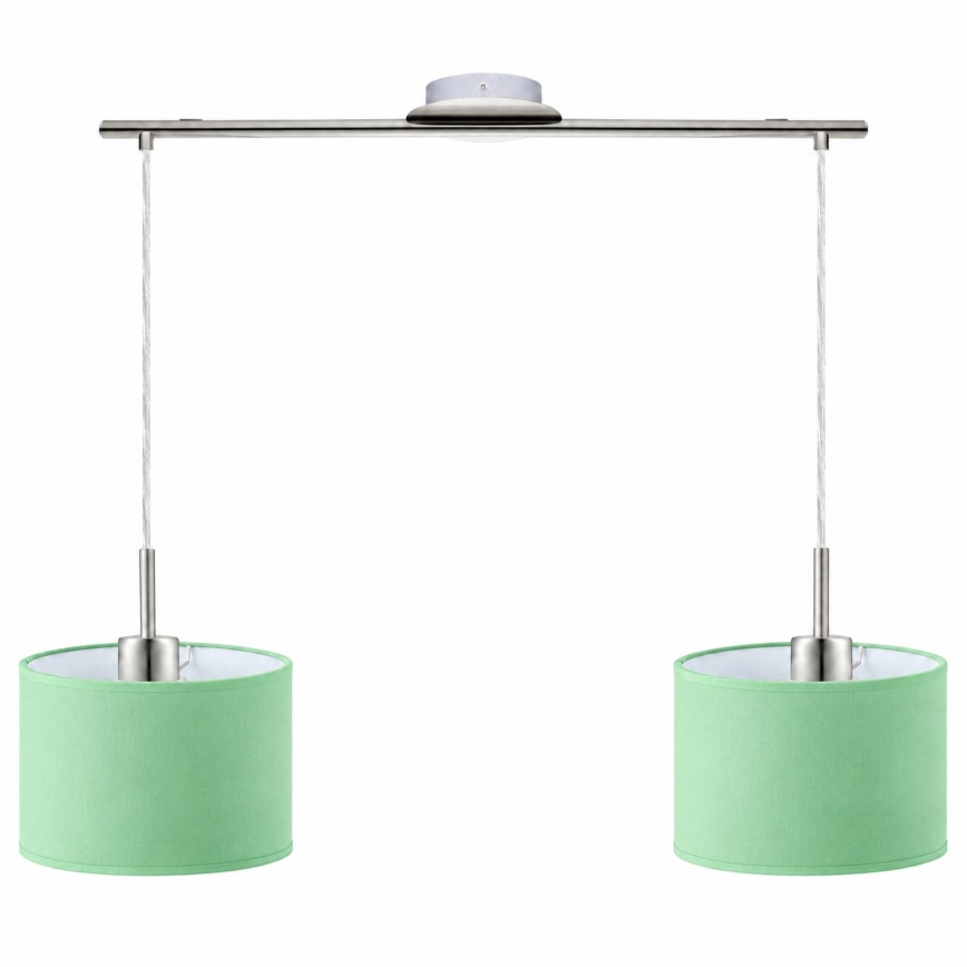 Eglo - LED-hanglamp TUNJA met kabel 2xE27/60W/230V mat chroom/groen
