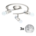Eglo - LED Inbouwspot MY CHOICE 3xE14/4W/230V mat chroom/wit/zwart