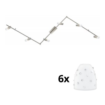 Eglo - LED Inbouwspot MY CHOICE 6xE14/4W/230V mat chroom/wit