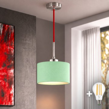 Eglo - LED-kroonluchter aan kabel TUNJA 1xE27/60W/230V Ø 20 cm groen/rood