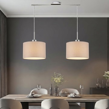 Eglo - LED kroonluchter aan kabel TUNJA 2xE27/60W/230V beige
