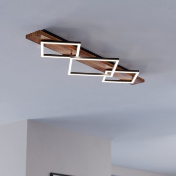 Eglo - LED-plafondlamp 2xLED/13W/230V + LED/16W zwart/bruin