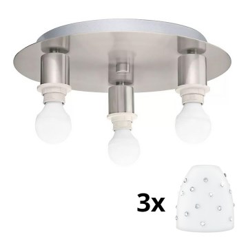 Eglo - LED Plafondlamp MY CHOICE 3xE14/4W/230V mat chroom/wit