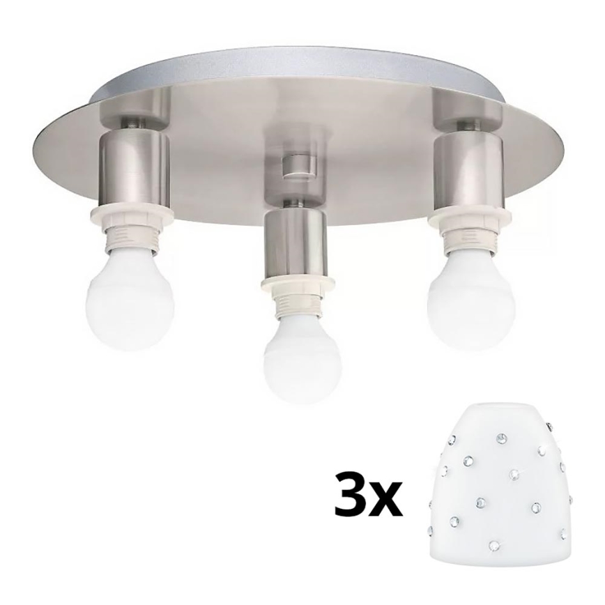 Eglo - LED Plafondlamp MY CHOICE 3xE14/4W/230V mat chroom/wit
