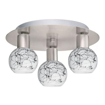 Eglo - LED Plafondlamp MY CHOICE 3xE14/4W/230V mat chroom/wit/zwart