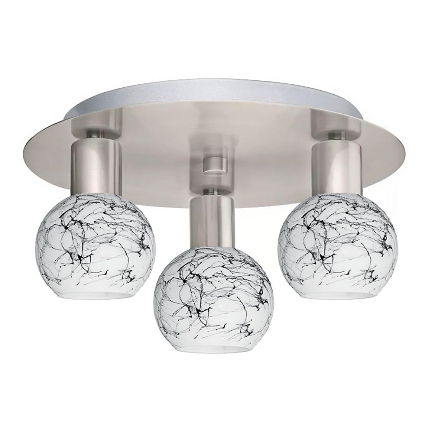 Eglo - LED Plafondlamp MY CHOICE 3xE14/4W/230V mat chroom/wit/zwart