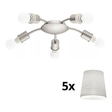 Eglo - LED Plafondlamp MY CHOICE 5xE14/4W/230V  mat chroom/crème