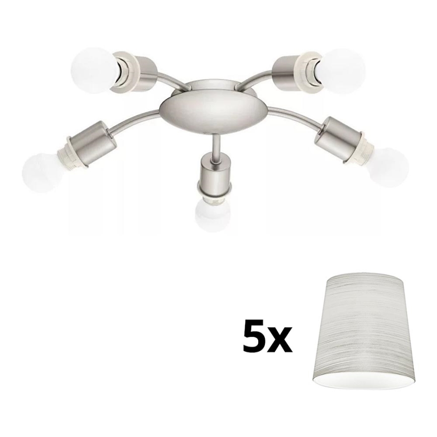 Eglo - LED Plafondlamp MY CHOICE 5xE14/4W/230V  mat chroom/crème