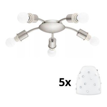 Eglo - LED Plafondlamp MY CHOICE 5xE14/4W/230V  mat chroom/wit