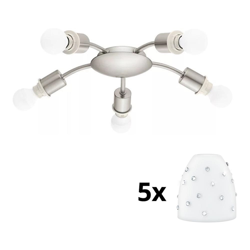 Eglo - LED Plafondlamp MY CHOICE 5xE14/4W/230V  mat chroom/wit