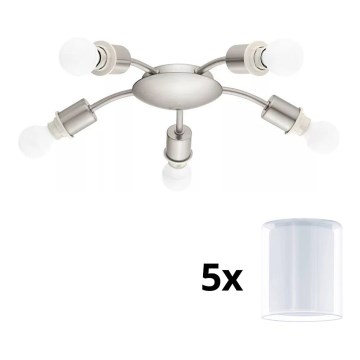 Eglo - LED Plafondlamp MY CHOICE 5xE14/4W/230V  mat chroom/wit