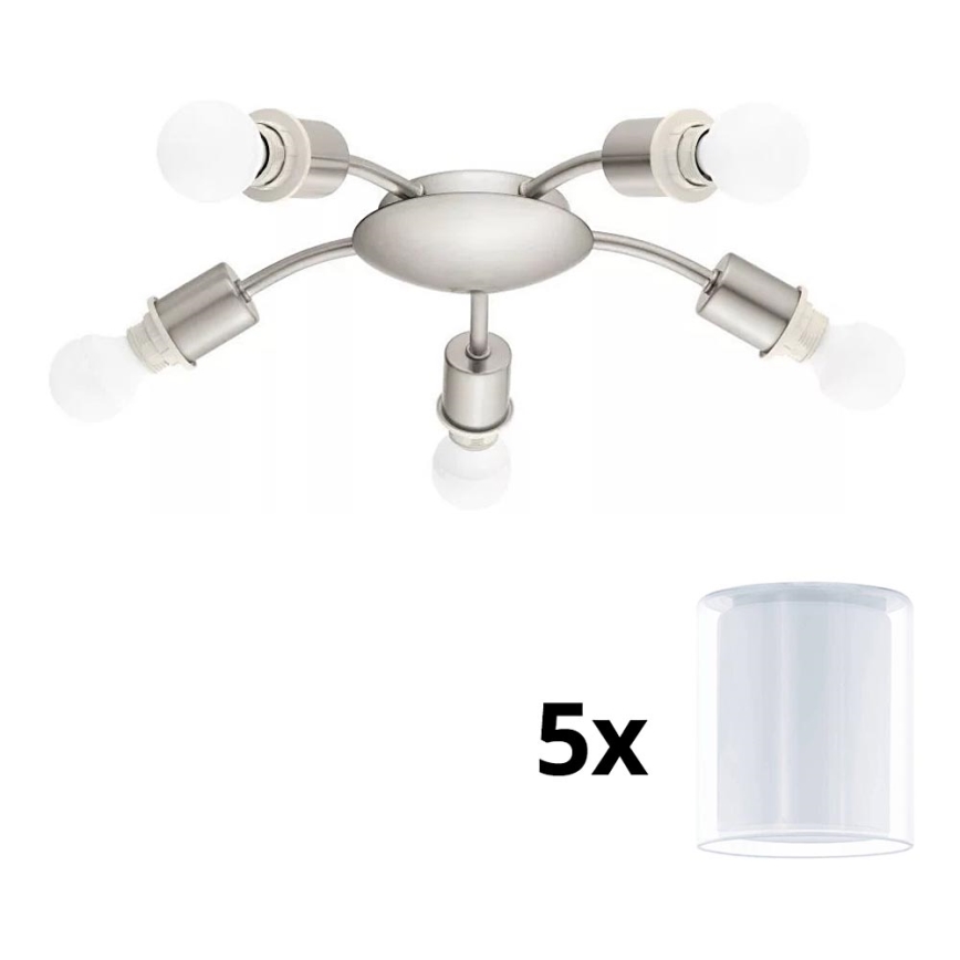 Eglo - LED Plafondlamp MY CHOICE 5xE14/4W/230V  mat chroom/wit