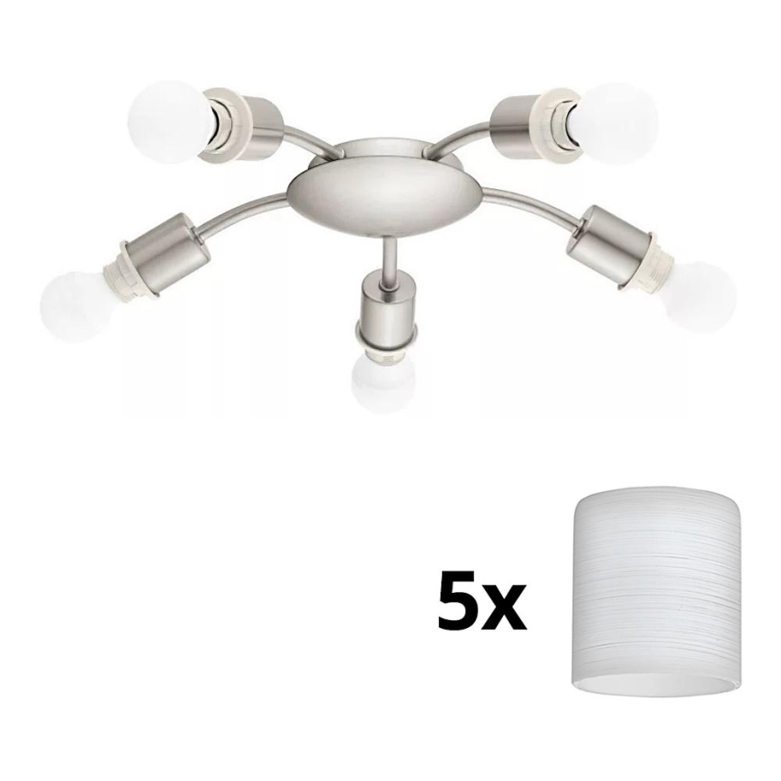 Eglo - LED Plafondlamp MY CHOICE 5xE14/4W/230V  mat chroom/wit
