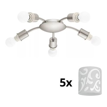 Eglo - LED Plafondlamp MY CHOICE 5xE14/4W/230V  mat chroom/wit