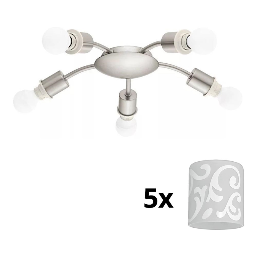 Eglo - LED Plafondlamp MY CHOICE 5xE14/4W/230V  mat chroom/wit