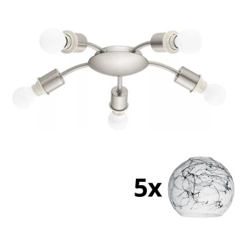 Eglo - LED Plafondlamp MY CHOICE 5xE14/4W/230V mat chroom/wit/zwart