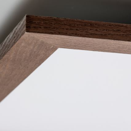 Eglo - LED RGB Dimbaar bevestigd lichtpaneel SALOBRENA-C WOOD LED/30,5W/230V 2700-6500K 64x64 cm donkerbruin + afstandsbediening