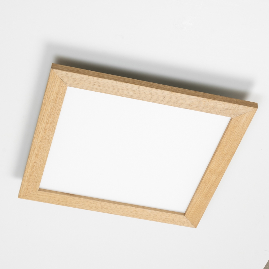 Eglo - LED RGB dimbaar opbouwpaneel SALOBRENA-C WOOD LED/40W/230V 2700-6500K 49,5x49,5 cm bruin + afstandsbediening