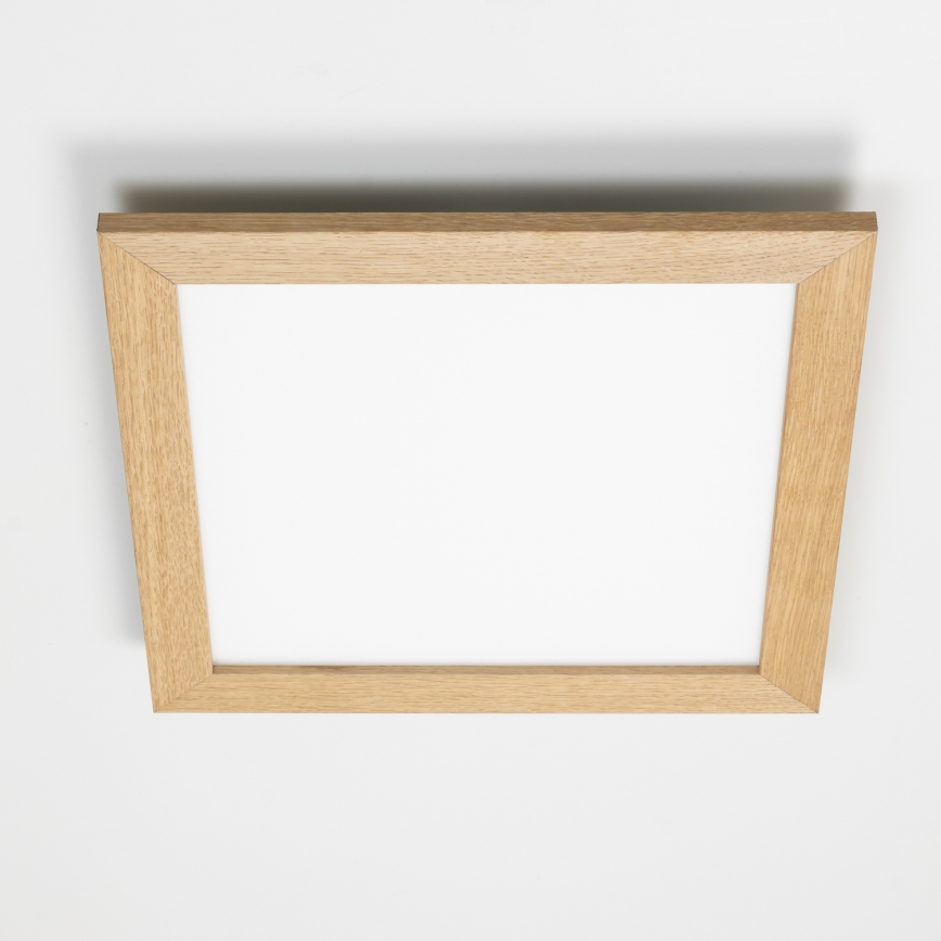 Eglo - LED RGB dimbaar opbouwpaneel SALOBRENA-C WOOD LED/40W/230V 2700-6500K 49,5x49,5 cm bruin + afstandsbediening