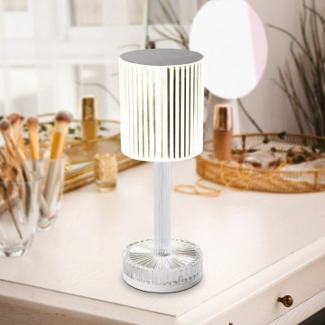 Eglo - LED RGB dimbare oplaadbare tafellamp LED/800 mAh transparant