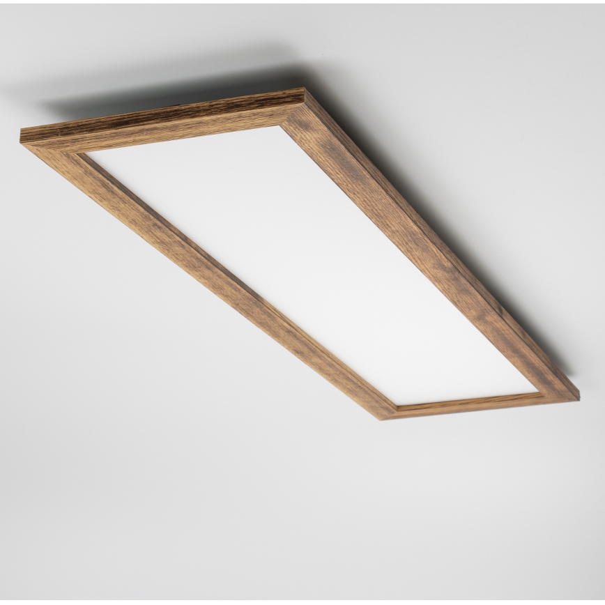 Eglo - LED RGBW Dimbaar Bevestigd/inbouw panel SALOBRENA-C WOOD LED/34W/230V 2700-6500K 34x124 cm bruin + afstandsbediening