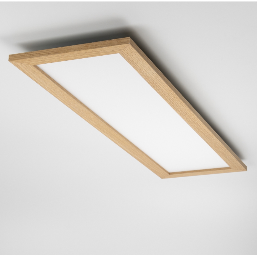 Eglo - LED RGBW Dimbaar Bevestigd/inbouw panel SALOBRENA-C WOOD LED/34W/230V 2700-6500K 34x124 cm bruin + afstandsbediening