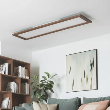 Eglo - LED RGBW Dimbaar Bevestigd/inbouw panel SALOBRENA-C WOOD LED/34W/230V 2700-6500K 34x124 cm donkerbruin + afstandsbediening