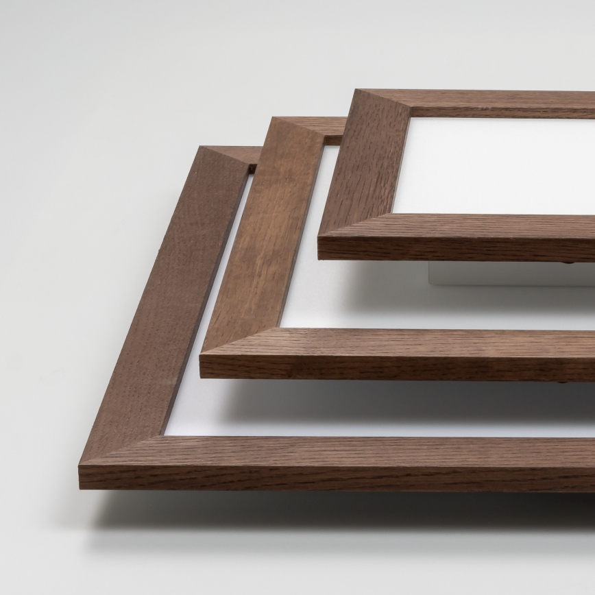 Eglo - LED RGBW Dimbaar bevestigd lichtpaneel SALOBRENA-C WOOD LED/16W/230V 2700-6500K 34x34 cm donkerbruin + afstandsbediening