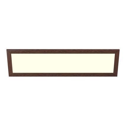 Eglo - LED RGBW Dimbaar Bevestigd/inbouw panel SALOBRENA-C WOOD LED/34W/230V 2700-6500K 34x124 cm donkerbruin + afstandsbediening