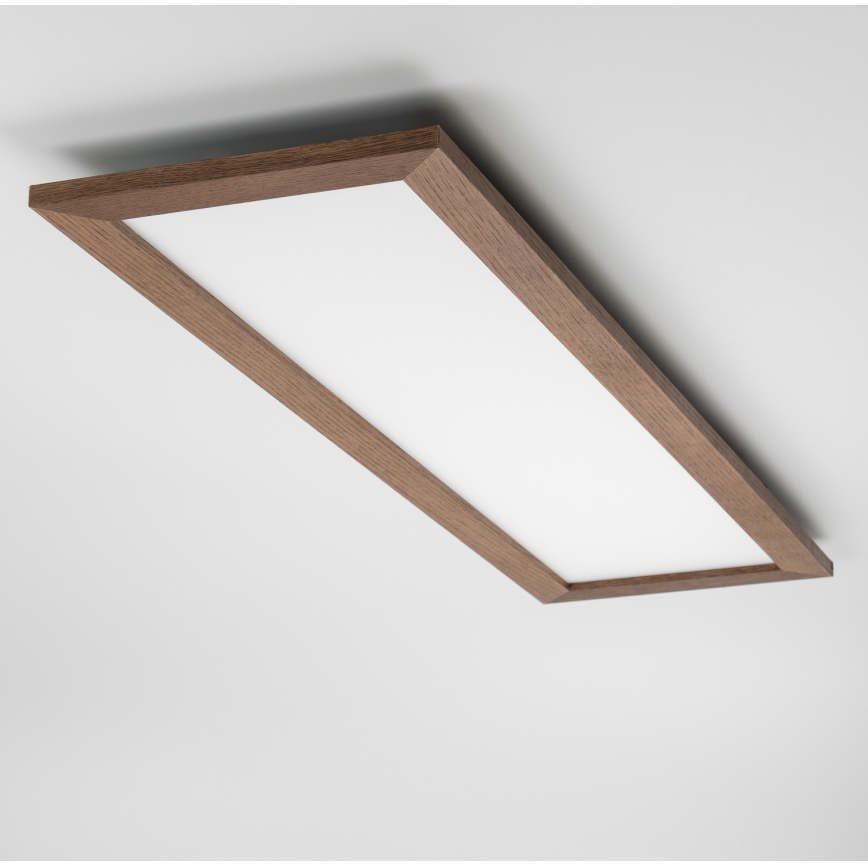 Eglo - LED RGBW Dimbaar Bevestigd/inbouw panel SALOBRENA-C WOOD LED/34W/230V 2700-6500K 34x124 cm donkerbruin + afstandsbediening