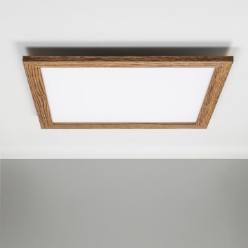 Eglo - LED RGBW Dimbaar bevestigd lichtpaneel SALOBRENA-C WOOD LED/30,5W/230V 2700-6500K 64x64 cm bruin + afstandsbediening