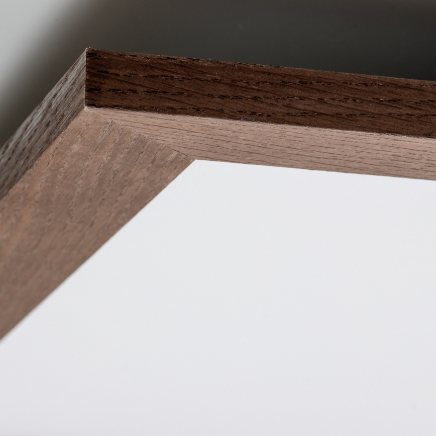 Eglo - LED RGBW Dimbaar bevestigd lichtpaneel SALOBRENA-C WOOD LED/30,5W/230V 2700-6500K 64x64 cm donkerbruin + afstandsbediening