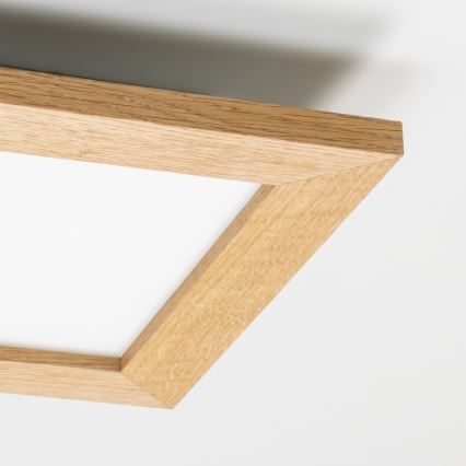 Eglo - LED RGBW dimbaar opbouwpaneel SALOBRENA-C WOOD LED/16W/230V 2700-6500K 34x34 cm bruin + afstandsbediening