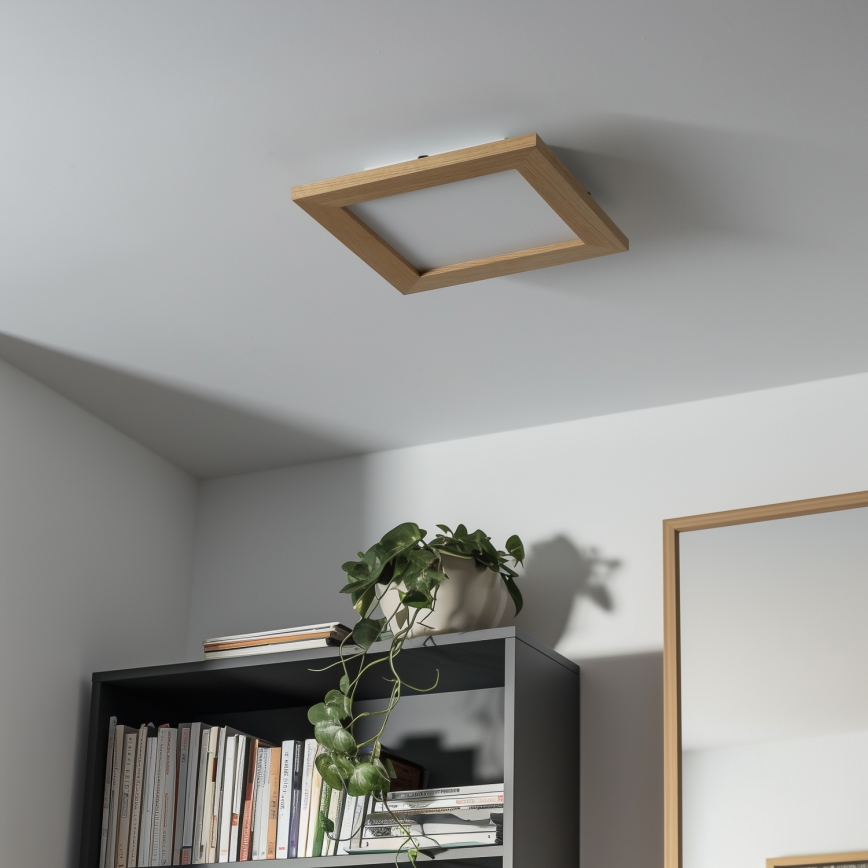 Eglo - LED RGBW dimbaar opbouwpaneel SALOBRENA-C WOOD LED/16W/230V 2700-6500K 34x34 cm bruin + afstandsbediening