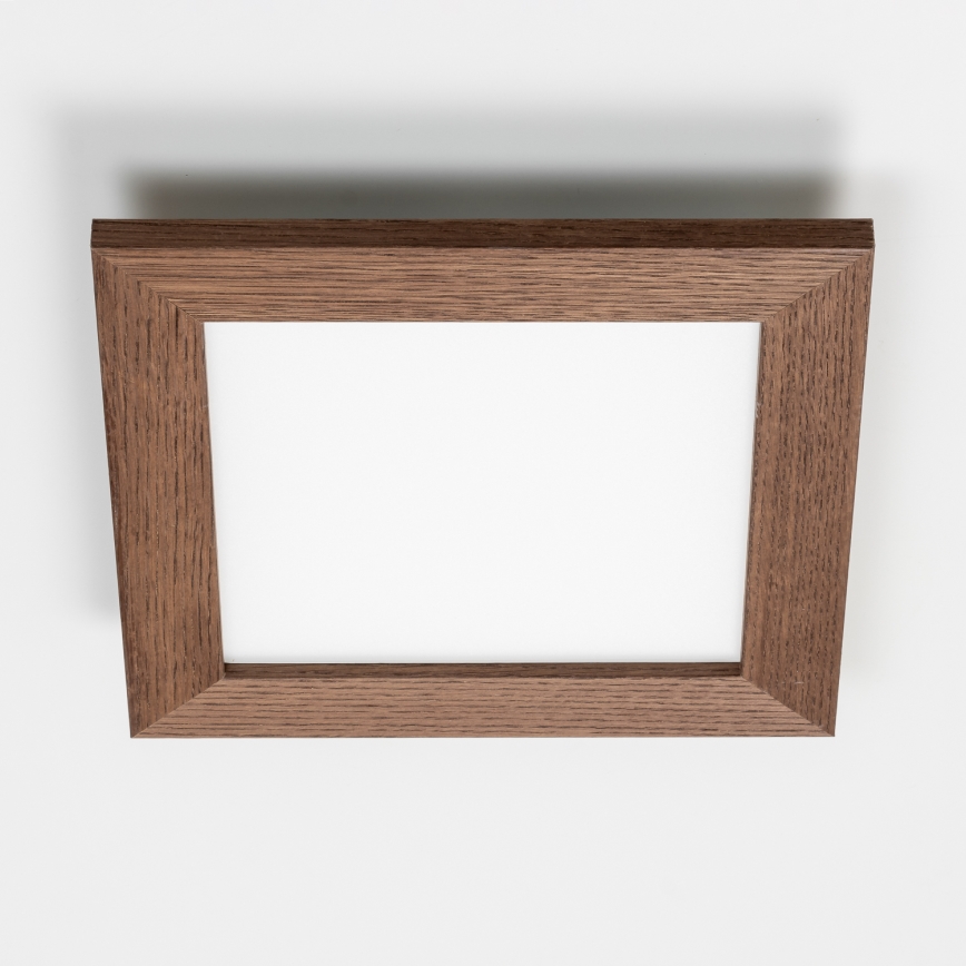 Eglo - LED RGBW dimbaar opbouwpaneel SALOBRENA-C WOOD LED/16W/230V 2700-6500K 34x34 cm donkerbruin + afstandsbediening